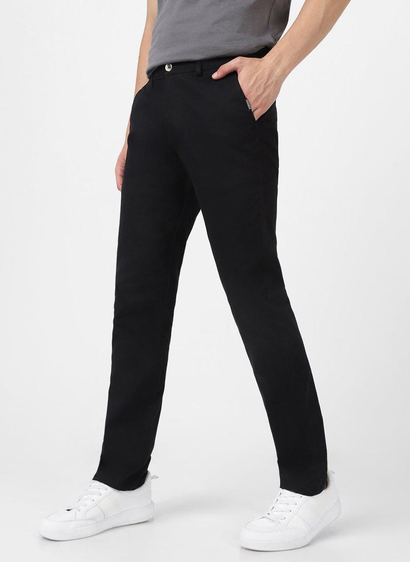Urbano Fashion Men's Black Cotton Slim Fit Casual Chinos Trousers Stretch - Image 5